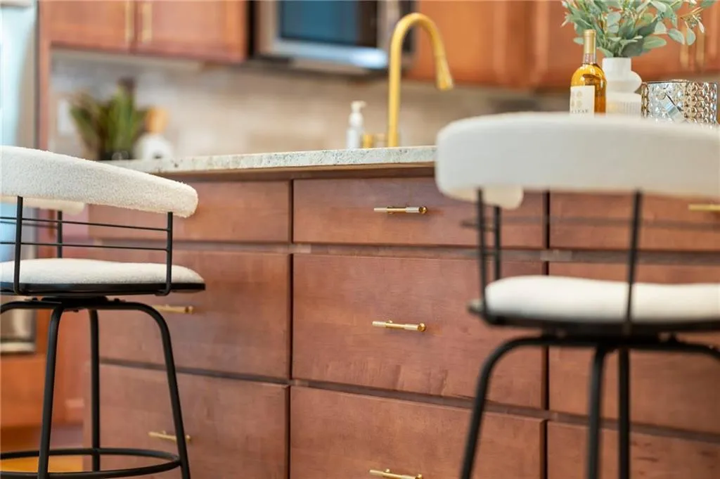 Tons of storage with 9 deep drawers in kitchen island