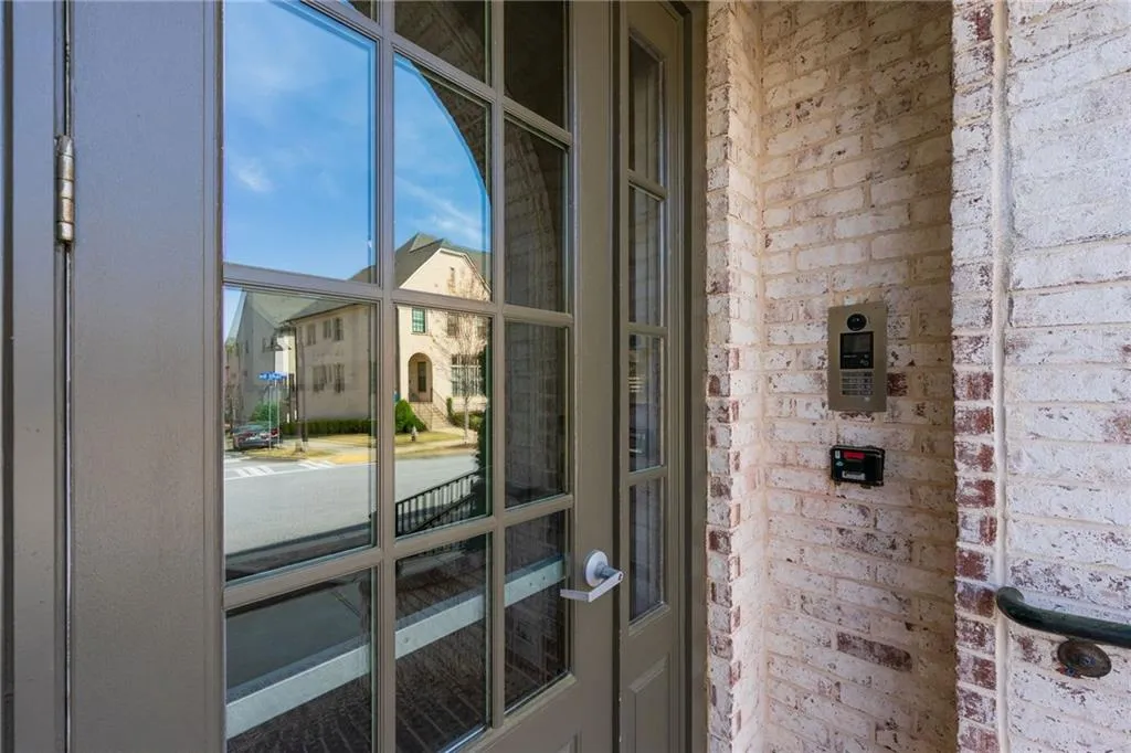 Doorway with brick wall