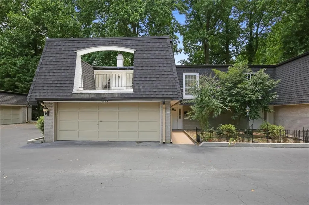 View of front of home with a garage