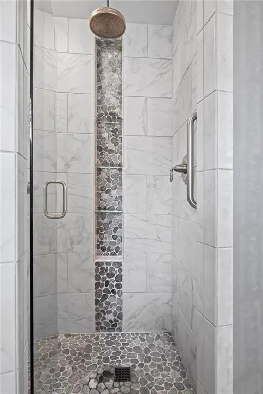 Bathroom with a stall shower