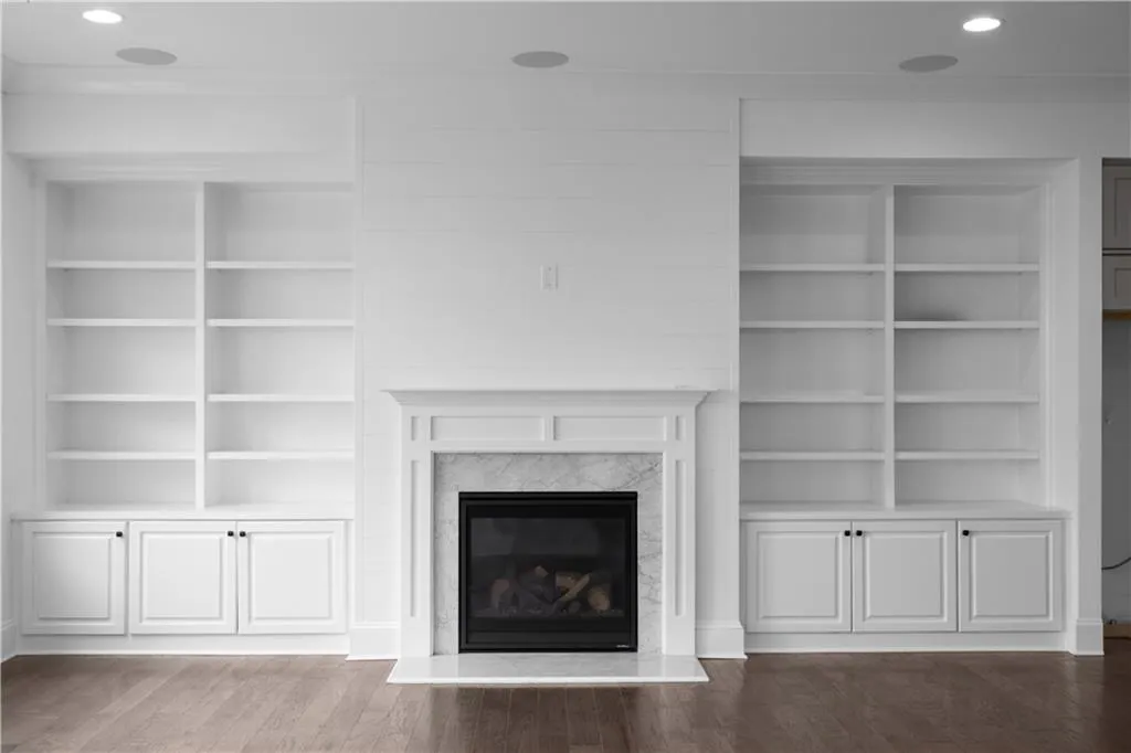 Gas Fireplace with Built in Shelves