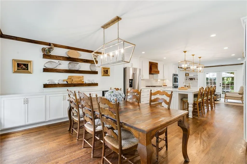 DINING ROOM VIEW TO CUSTOM KITCHEN | STORAGE | CUSTOM LIGHTING | BRIGHT NATURAL LIGHT