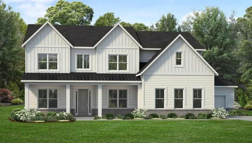Exterior rendering. Garage will be on the left hand side.