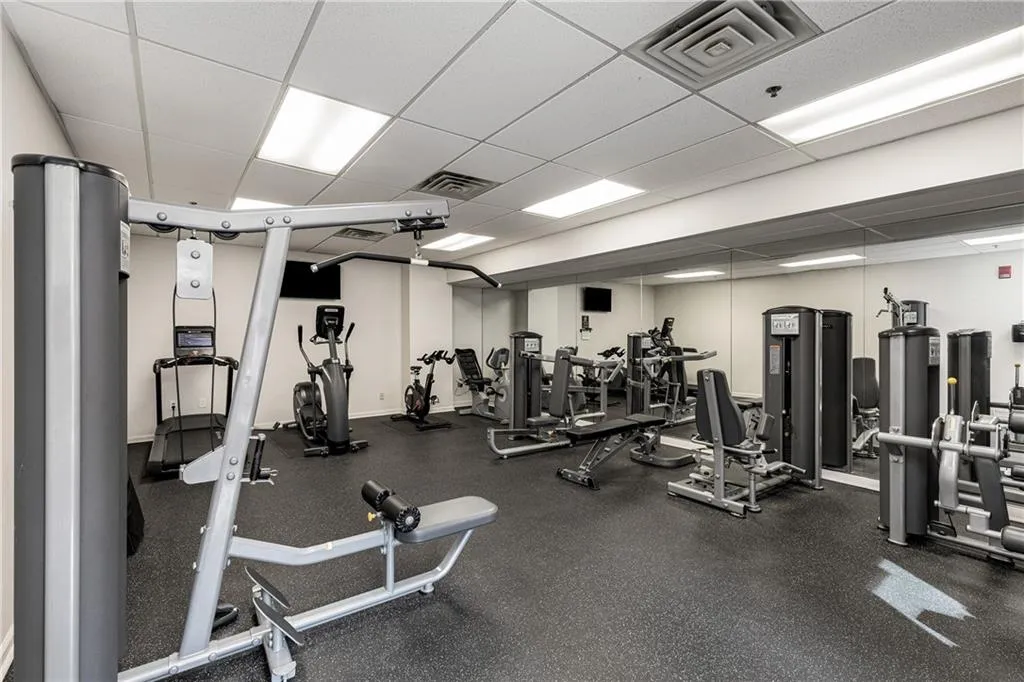 Gym with a drop ceiling