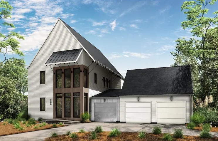 Modern 3 car tandem garage