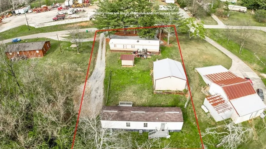Aerial view of property's location featuring property boundaries highlighted