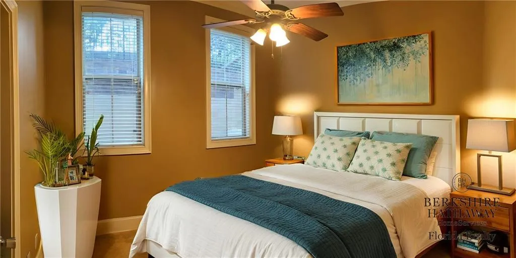 Virtually Staged lower Bedroom.