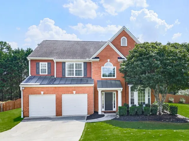 Nicely landscaped front yard