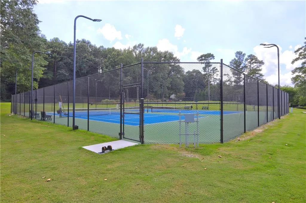 View of tennis court
