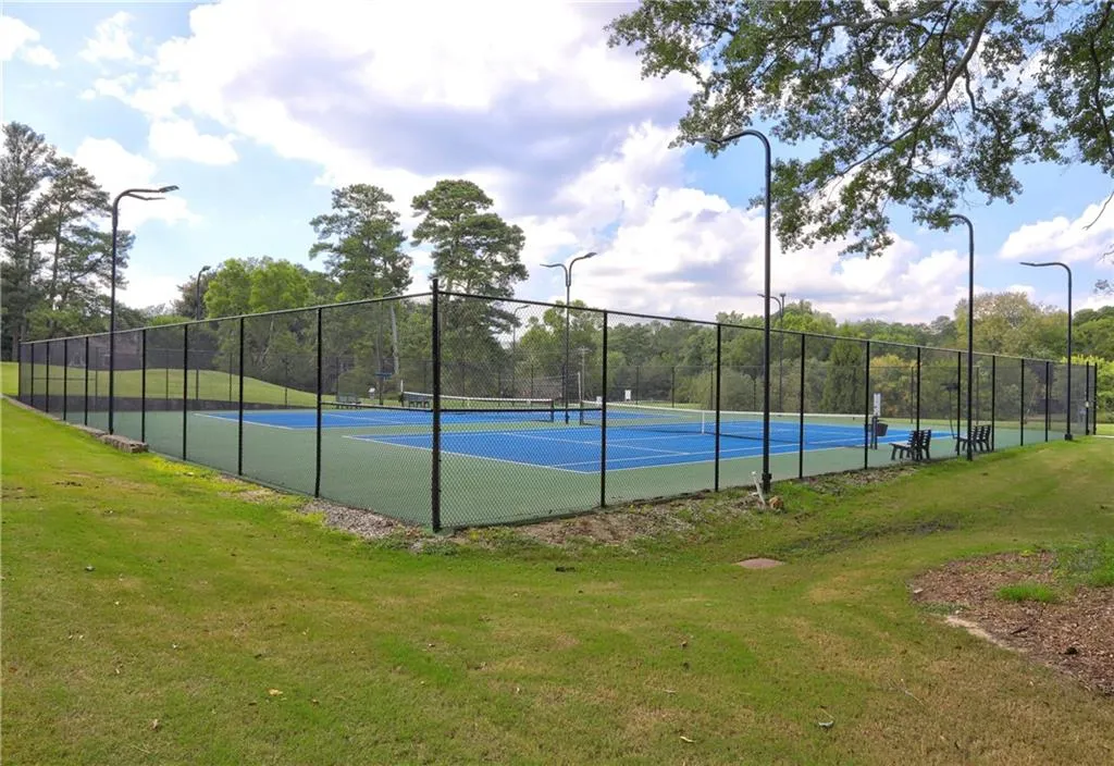 View of tennis court