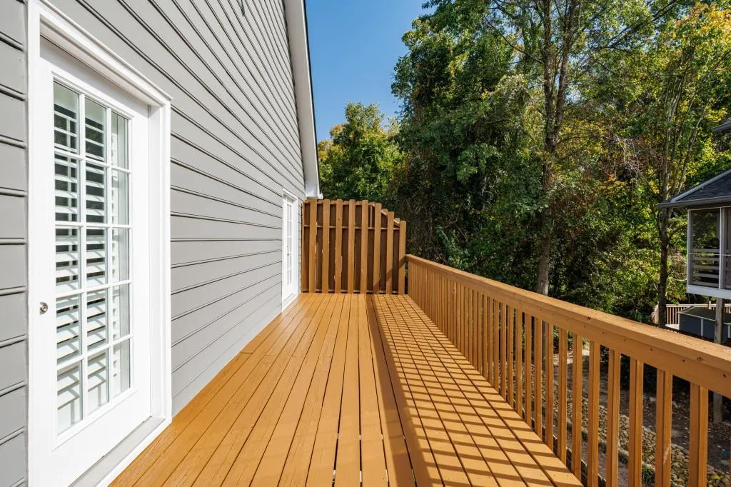 Newly stained deck off Main Level