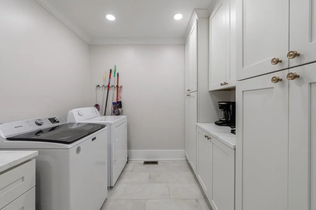 Laundry Room with Built-in Cabinets and storage