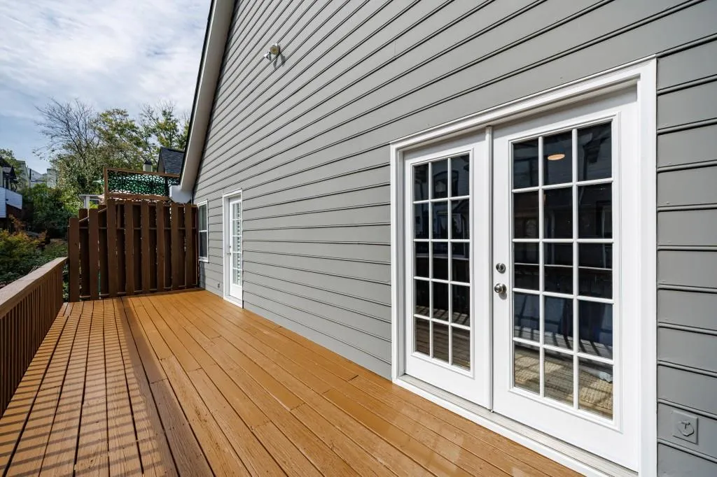 Deck with doors to Primary and 2nd bedroom
