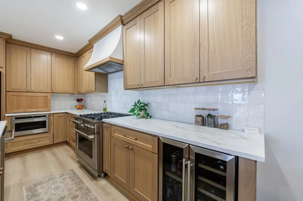 Kitchen with Beverage refrigerator