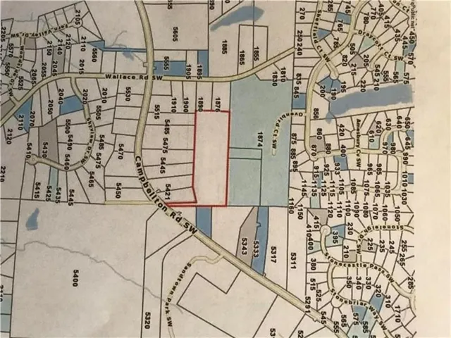 Property outline in red