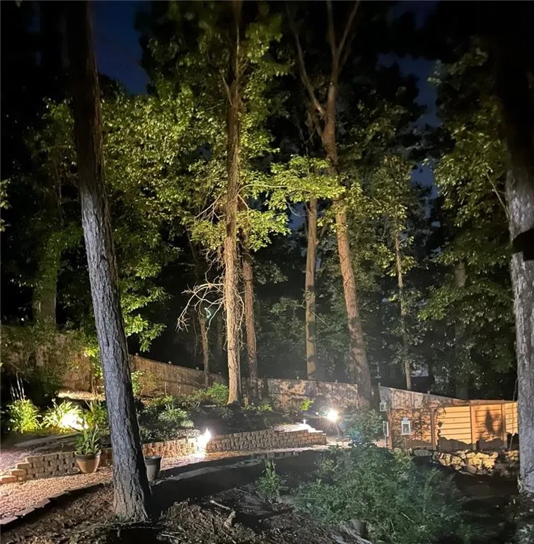 night time around the firepit