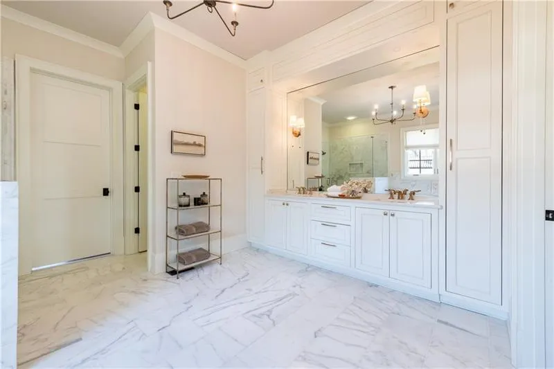 Primary marble and tile bath Primary marble and tile bath