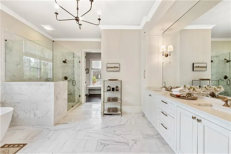 Primary marble and tile Bath Primary marble and tile Bath