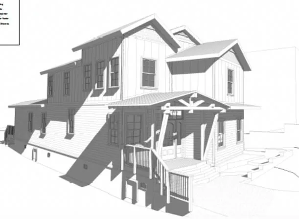 Architectural Rendering. Illustrating the exterior perspective of the property