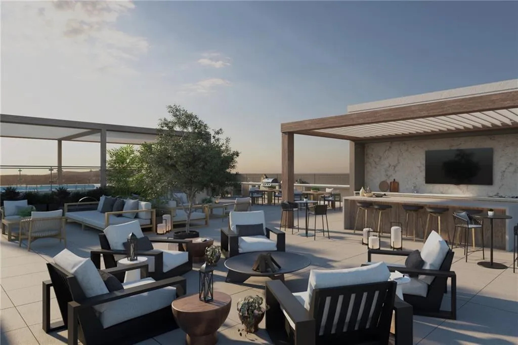 Rooftop Terrace with Heated Plunge Pool, Wine Bar, Summer Kitchen, and Fitness Studio