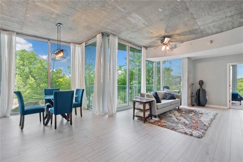 Floor to ceciling windows in the living area with amazing views