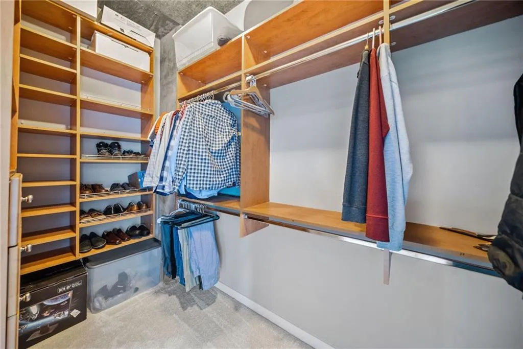Custom walk in closet in primary suite