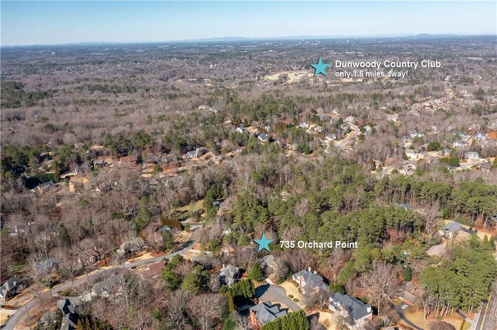 Only 1.5 miles from Dunwoody Country Club!