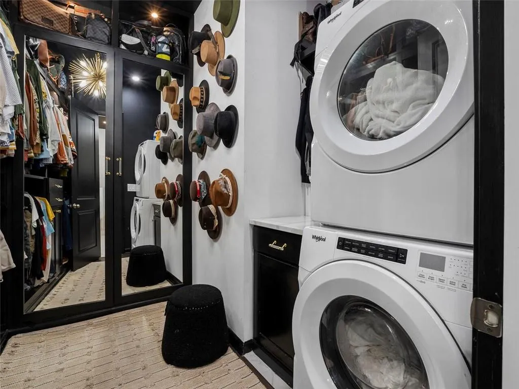 Custom closet with washer and dryer