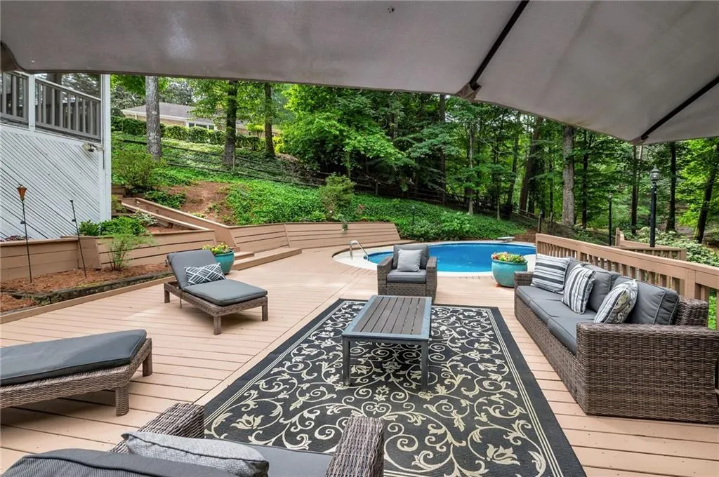 expanded deck area around pool