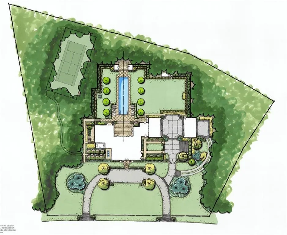 Site Plan. Illustrating the property's layout, including structures and surrounding elements