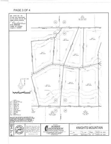 Survey Plat. Illustrating the division of land into lots, including boundaries and identifying features of the property