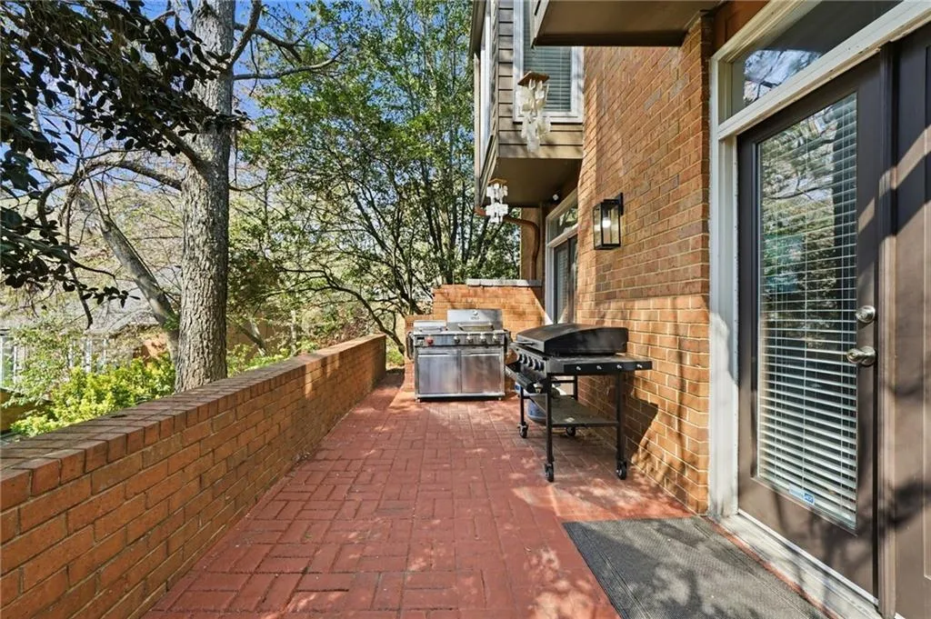 View of patio with grilling area