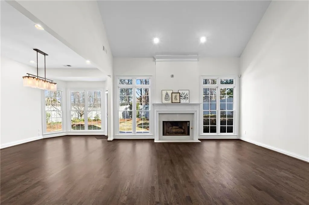 Family Room with Vaulted Ceiling