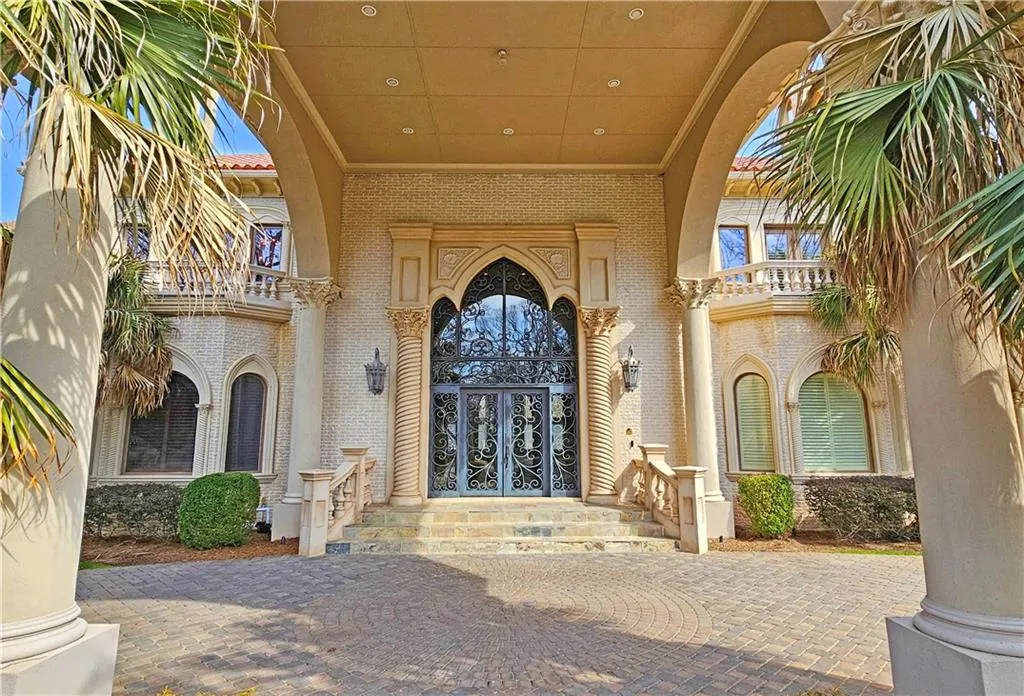 Doorway to property featuring french doors
