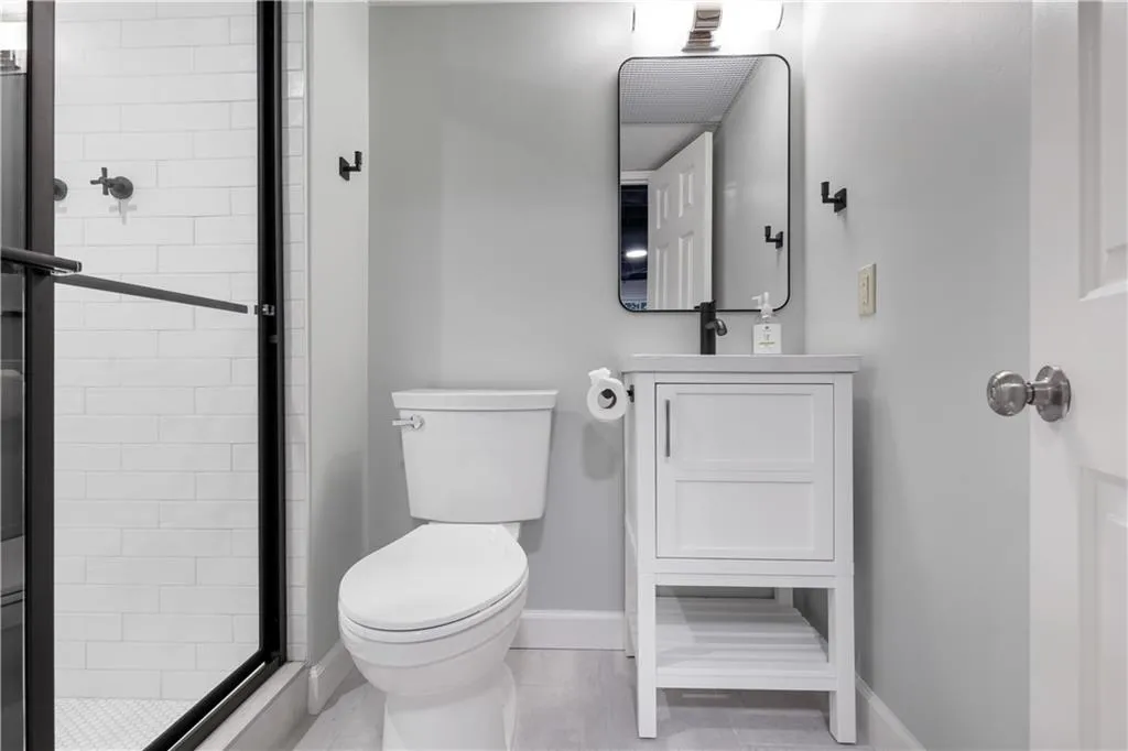 Terrace level bathroom