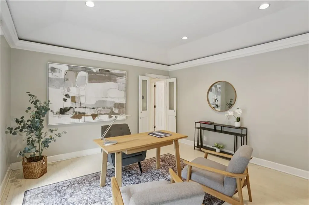 The office could also be used as a formal dining room or flex space. Such a bright and enjoyable space.