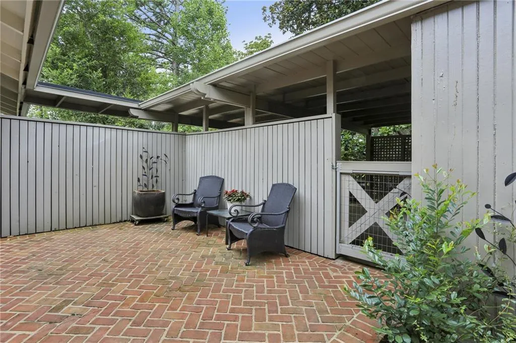A private, restful space and segway to the carport.