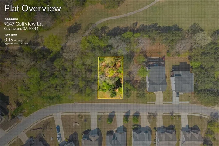 Aerial view of property and surrounding area with property boundaries highlighted