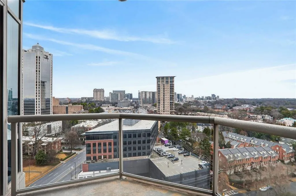 Balcony with a view of city