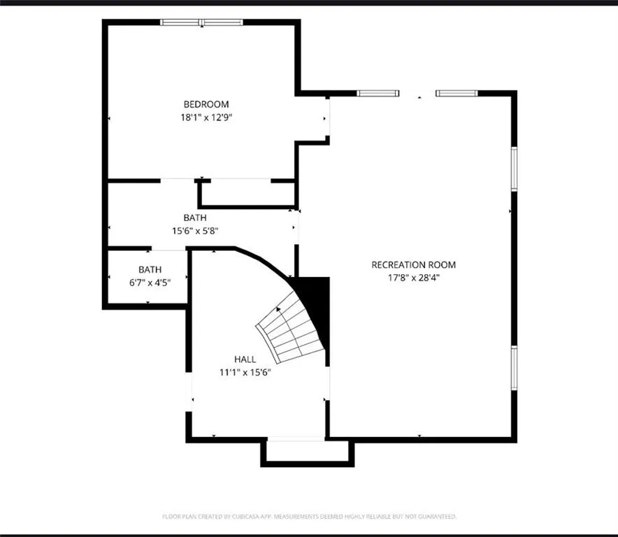 Terrace level floorplan.  Measurements are approximate.