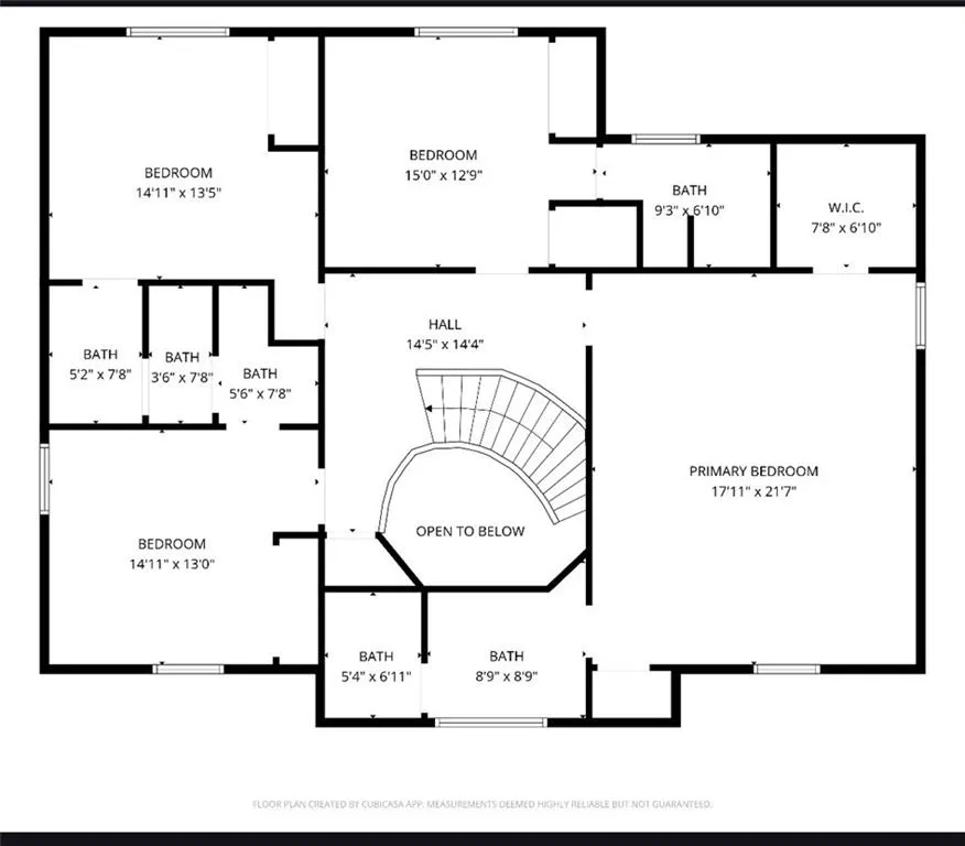 3rd level floorplan.  Measurements are approximate.