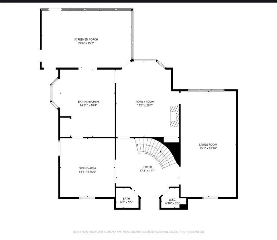 Main level floorplan.  Measurements are approximate.