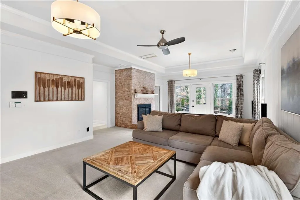 A fireplace adds warmth and character, making it an inviting spot to relax, entertain, or unwind.