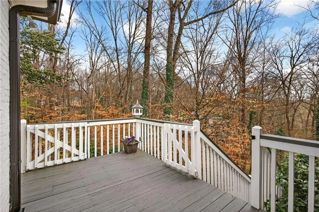 Off the screened porch, this area serves as an amazing overview of the private yard.