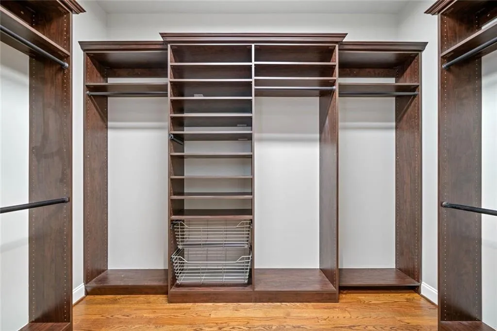 Custom his or her walk-in closet.