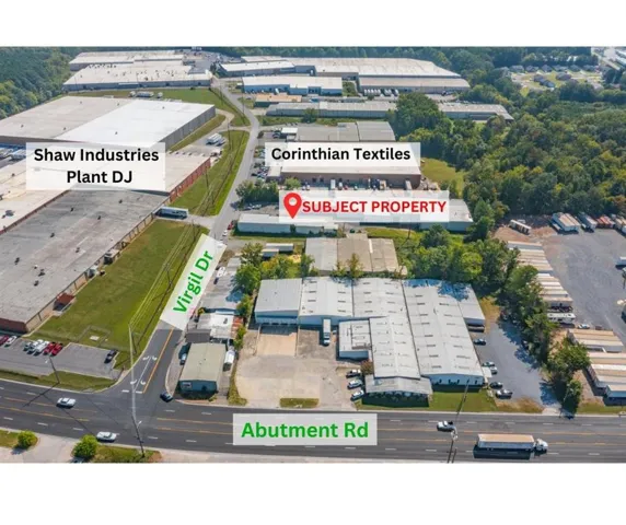 Aerial view of an industrial area