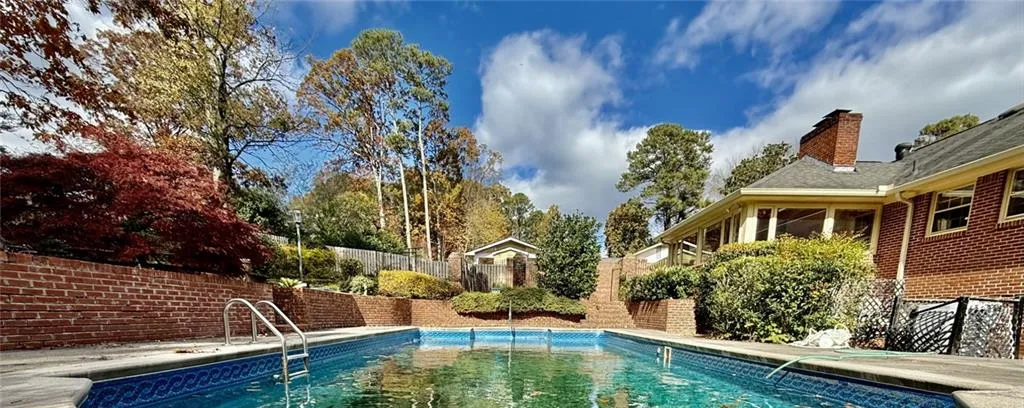 Pool is just steps from the backdoor. Plenty of additional backyard space for play or pool house/pavilion