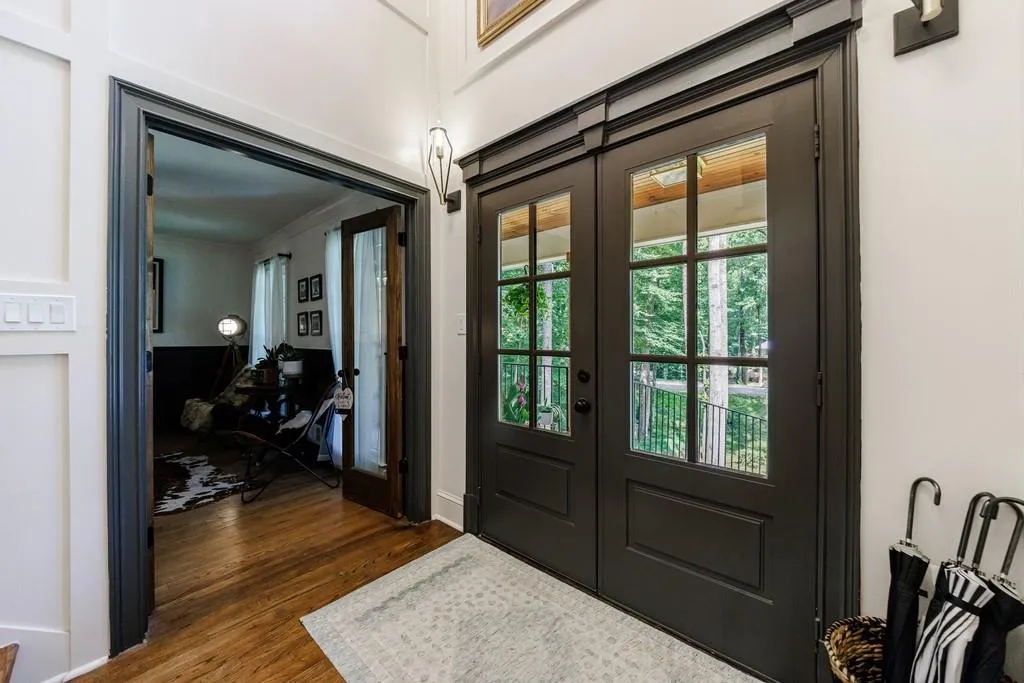Front Door View from Dining Area and view of Office Entry