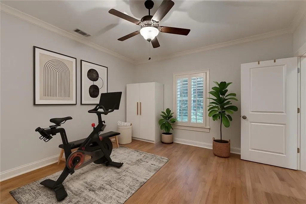 BR #4 on Terrace level. virtually staged as an exercise/gym