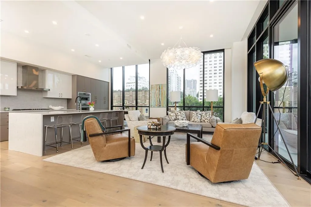 Bright open-concept design is great for entertaining.